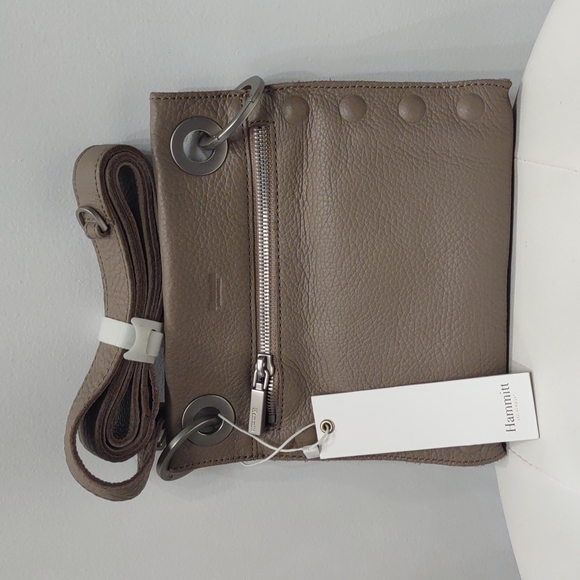 Hammitt Tony Quicksand Zip Crossbody Neutral Purse NEW Beige Gray Handbag Silver